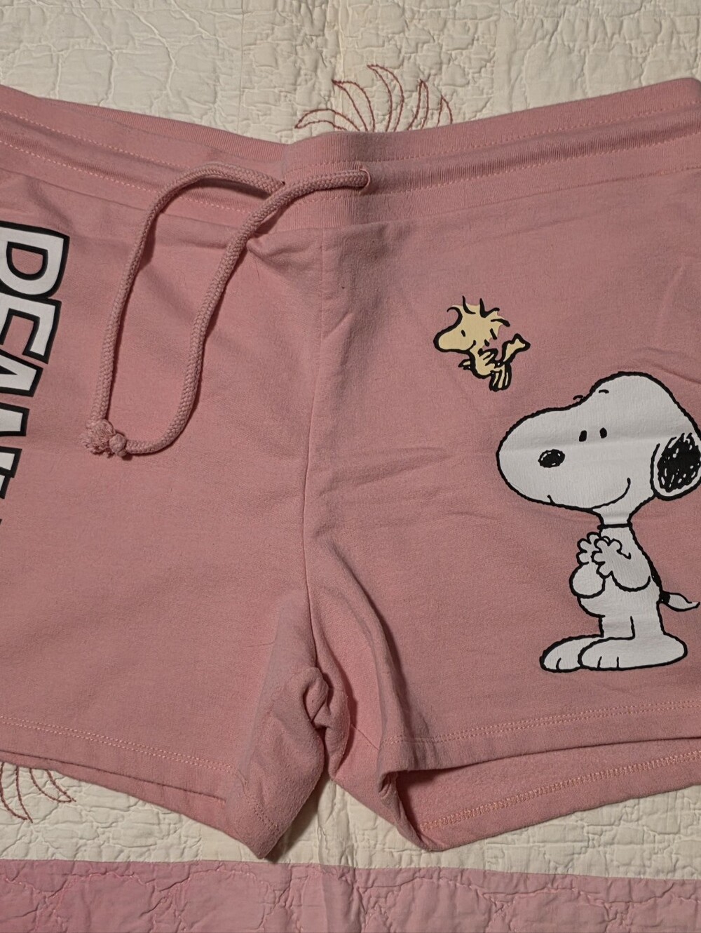 Peanuts pink fleece lounge shorts